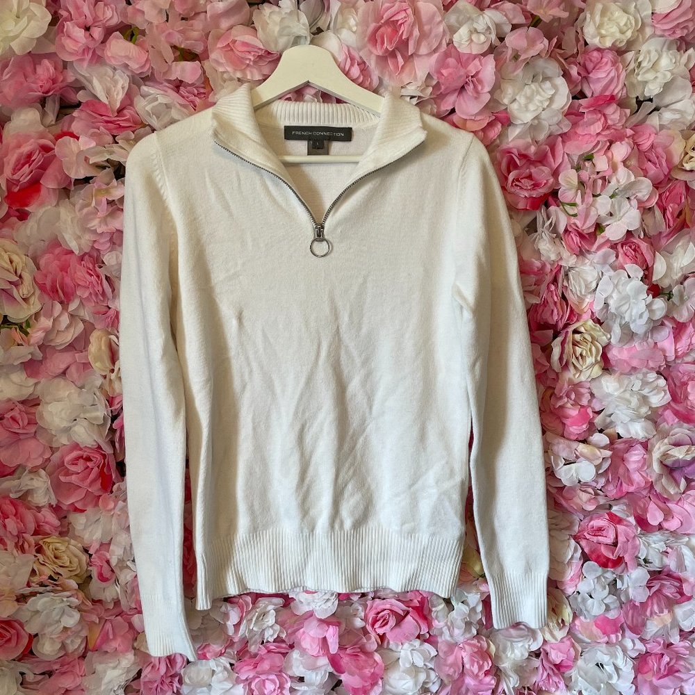 French Connection Half Zip Long Sleeve Sweater Sz L